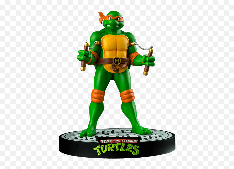 Teenage Mutant Ninja Turtles - Michaelangelo 12u201d Ikon Collectibles Limited Edition Statue Tmnt Ikon Statue Png,Ninja Turtle Logo