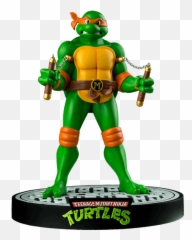 Teenage Mutant Ninja Turtles - Michaelangelo 12u201d Ikon Collectibles Limited Edition Statue Tmnt Ikon Statue Png,Ninja Turtle Logo