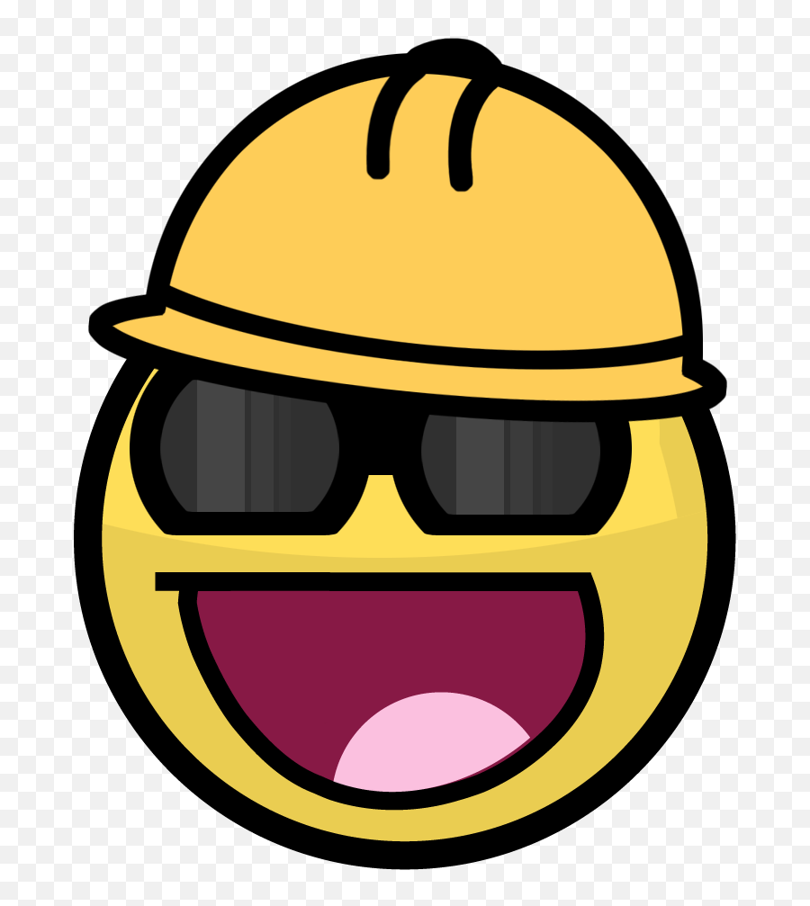 Awesome Face Transparent Background - Hard Hat Smiley Face Png,Epic Face Transparent