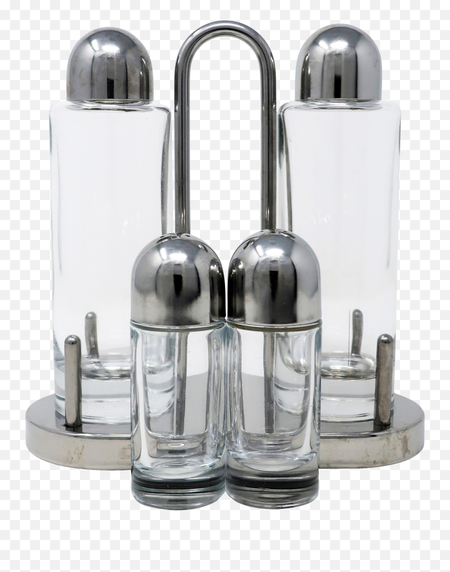 Stainless Steel And Glass Cruet Set By Ettore Sottsass For Alessi - Cylinder Png,Salt And Pepper Icon