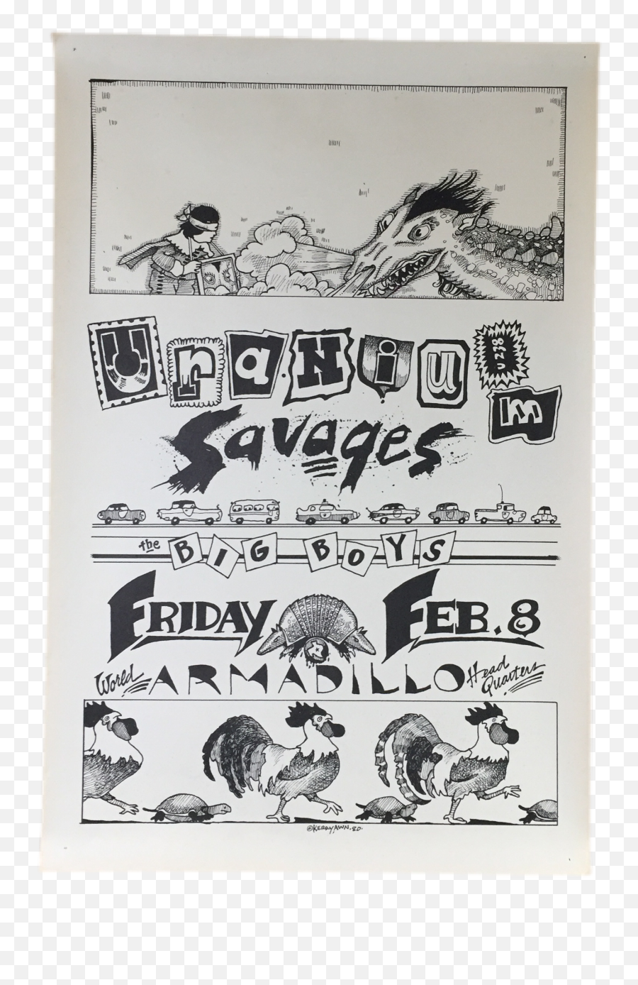 Vintage Uranium Savages Big Boys Armadillo World Headquarters Show Poster Png Icon