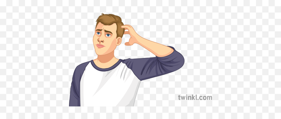Male Student Looking Confused General People Person Thinking - Cartoon Png,Person  Thinking Png - free transparent png images 