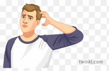 Male Student Looking Confused General People Person Thinking - Cartoon png