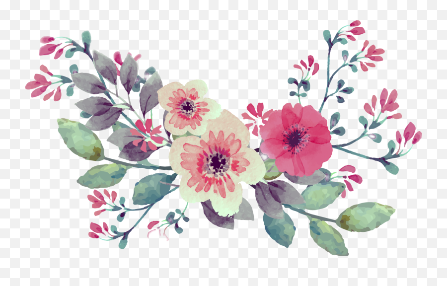 Vintage Watercolor Watercolour Flowers - Watercolor Flower Vintage Png,Floral Pattern Png