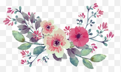 Vintage Watercolor Watercolour Flowers - Png