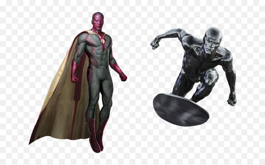 Mcu Vision Vs Fox Silver Surfer - Silver Surfer And Vision Png,Silver Surfer Png