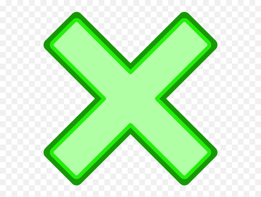 Green Cross Mark Clip Art - Vector Clip Art Clip Art Png,Cross Transparent
