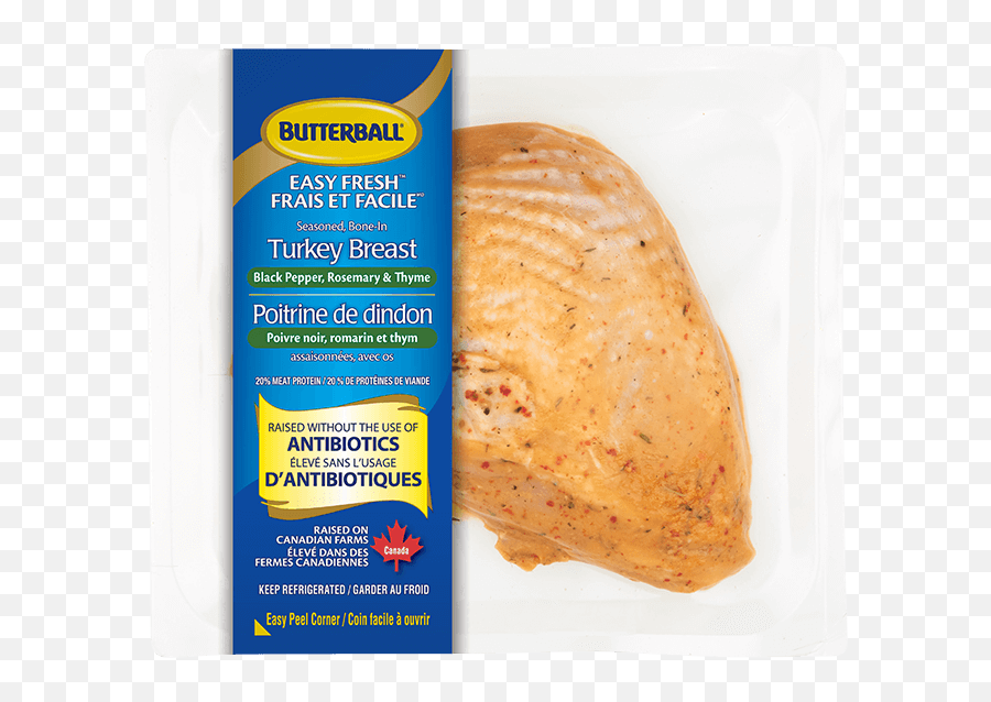 Bone - In Turkey Breast U2013 Black Pepper Rosemary U0026 Thyme Butterball Boneless Skinless Turkey Breast Png,Cooked Turkey Png