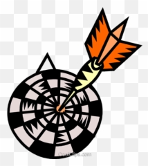 Dartboard With Dart Royalty Free Vector Clip Art - Dart Board Png Black,Dart Png