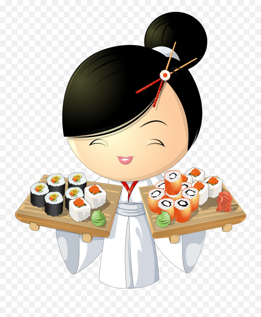 Girl Png Clipart Kokeshi Chinesa Asian - Sushi Girl Png,Asian Girl Png