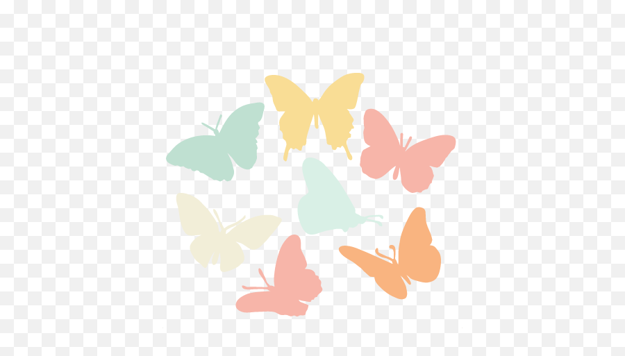 Butterfly Silhouette Set Svg Scrapbook - Free Butterfly Silhouette Svg Cut File Png,Butterfly Silhouette Png