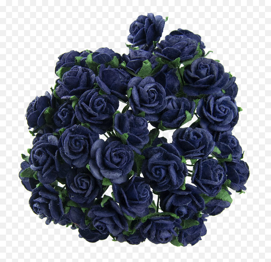 Navy Blue Mulberry Paper Open Roses - Floribunda Png,Blue Rose Png