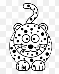 Cartoon Snow Leopard Coloring Page - Cartoon Leopard Black Leopard Cartoon Black And White Png,Snow Leopard Png