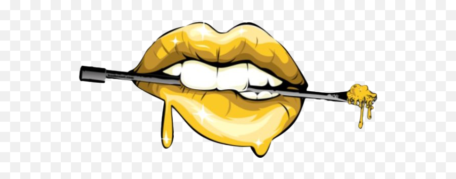 Gold Lips Png Free Download - Gold Dripping Lips Png,Cartoon Lips Png