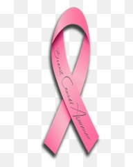 Pink Ribbon Bca With Shadow - Breast Cancer Sign Donating png