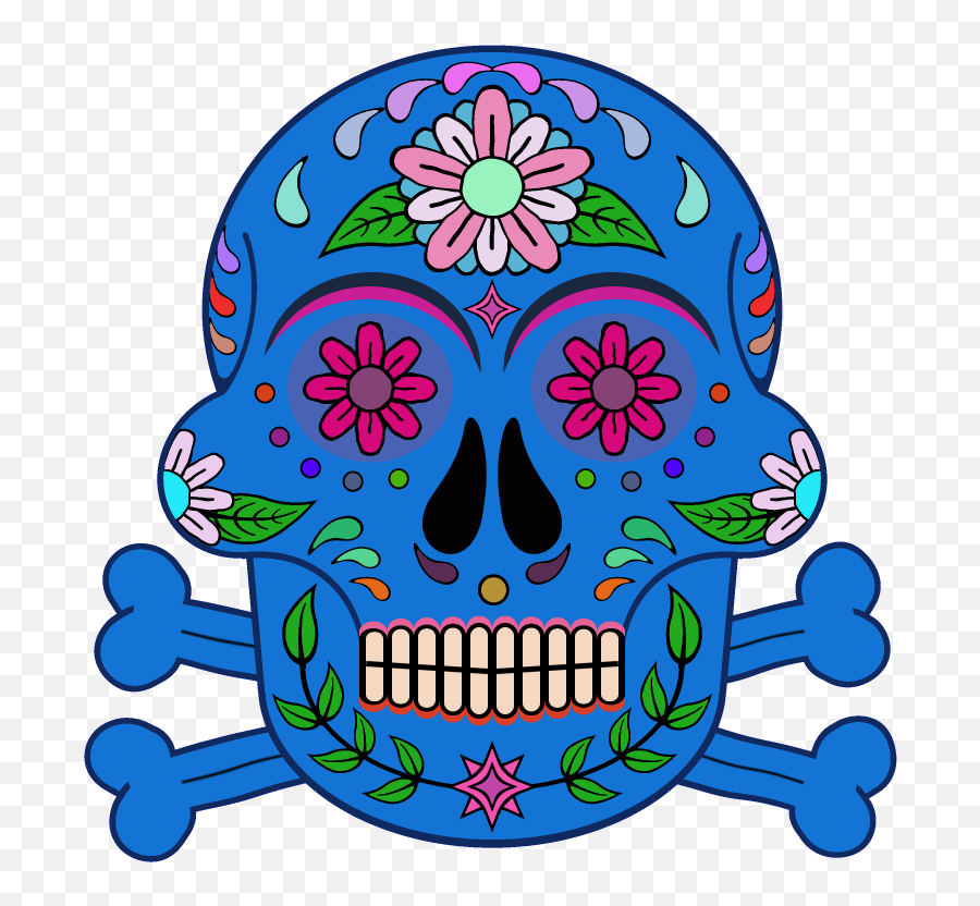 Day Of The Dead Sugar Skull 800 X Png Transparent - Portable Network Graphics,Calavera Png