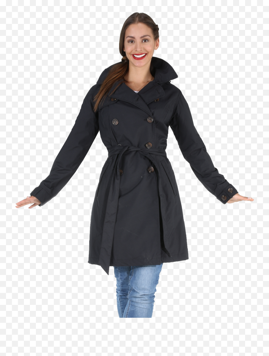 Trenchcoat With Hood Bowie Black - Trench Coat Png,Trench Coat Png