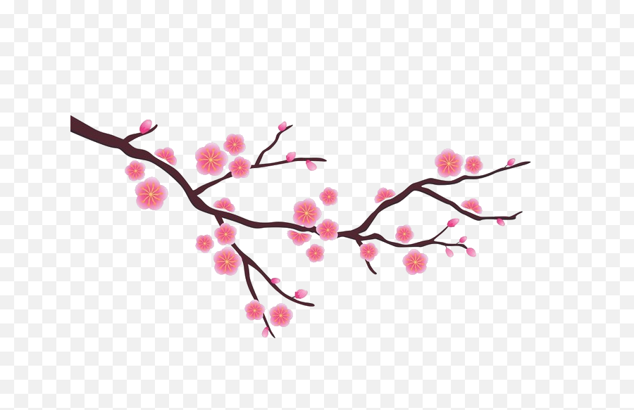 Cherry Blossom Branch Drawing - Cherry Blossom Simple Drawing Png,Cherry Blossom Branch Png