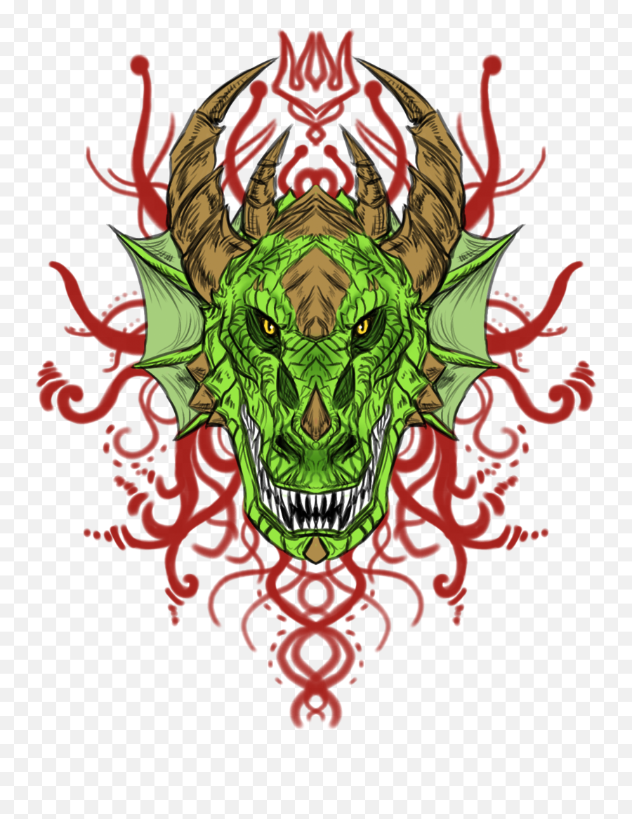 Mighty Green Dragon Head U2014 Weasyl - Illustration Png,Dragon Head Png