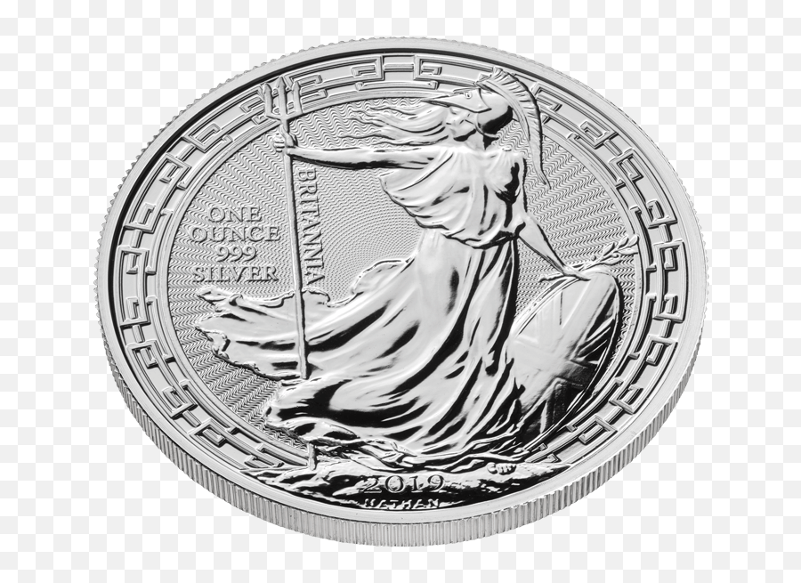 Britannia 2019 Oriental Border 1 Oz Silver Bullion Coin - Britannia 2019 1 Oz Silver Coin Png,Silver Border Png