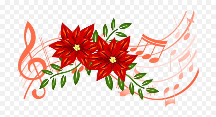 Christmas Flower And Music Offering Form - Transparent Colorful Musical Notes Clear Background Png,Music Notes Transparent Background
