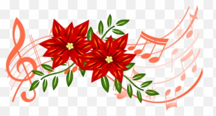 Christmas Flower And Music Offering Form - Transparent Colorful Musical Notes Clear Background png