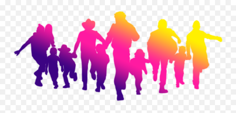 Download Icon - Family Fun Silhouette Decorated Back Running Silhouette Png,Fun Png