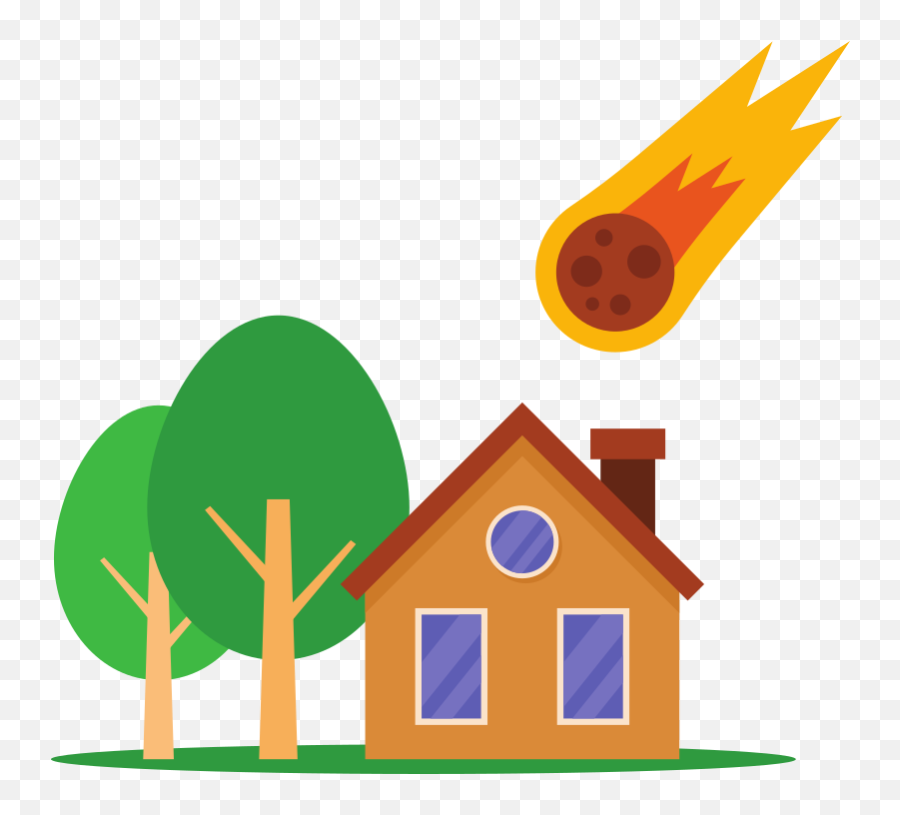 Meteorite Hitting House - Openclipart Meteorito Cayendo Ala Tierra Dibujo Png,Hitting Icon