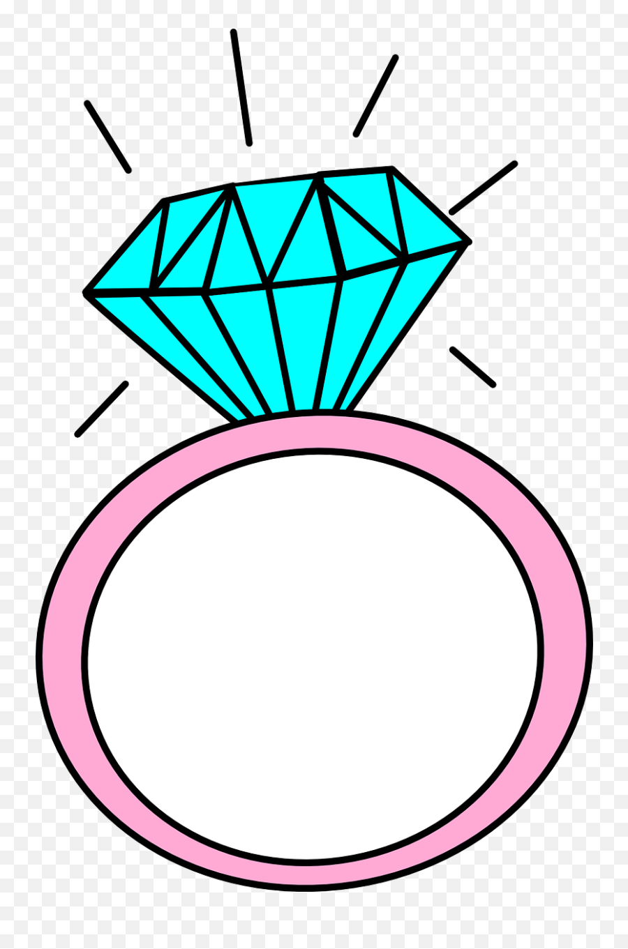 Ring Cartoon Diamond - Cartoon Engagement Ring Png,Cartoon Diamond Png