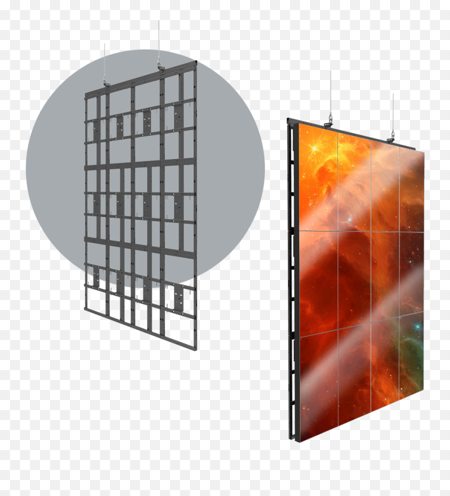Hovergrid 4x3flyable 4x3 Portrait Video Wall Frame System - Portrait Video Wall Vertical Png,Icon Aircraft Video
