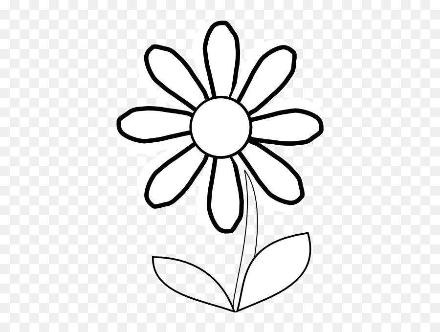 White Sunflower Clipart Black - Black And White Flower Png,Black And White Flower Png