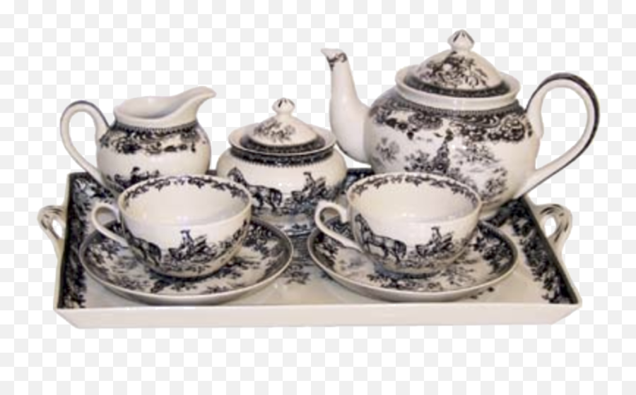 English Tea Set I Vintage Black Png