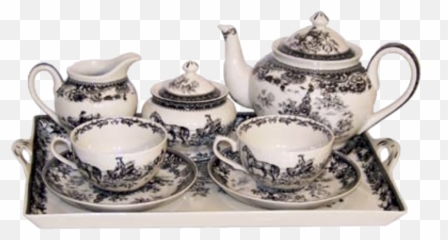 English Tea Set I Vintage Black Png