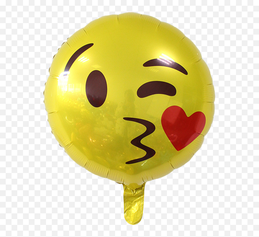 18 Inch Helium Emoji Foil Balloon - Emoticon Png,Kiss Emoji Png