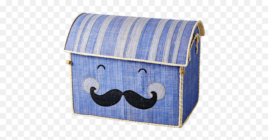 Rice Dk Toy Basket Soft Blue With Smiling Moustache M - Wristlet Png,Moustache Transparent