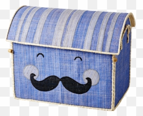 Rice Dk Toy Basket Soft Blue With Smiling Moustache - Wristlet png