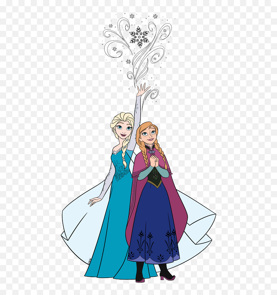 Anna Elsa - Frozen Clip Art Transparent Cartoon Jingfm Anna Elsa Frozen Clipart Png,Elsa Frozen Png