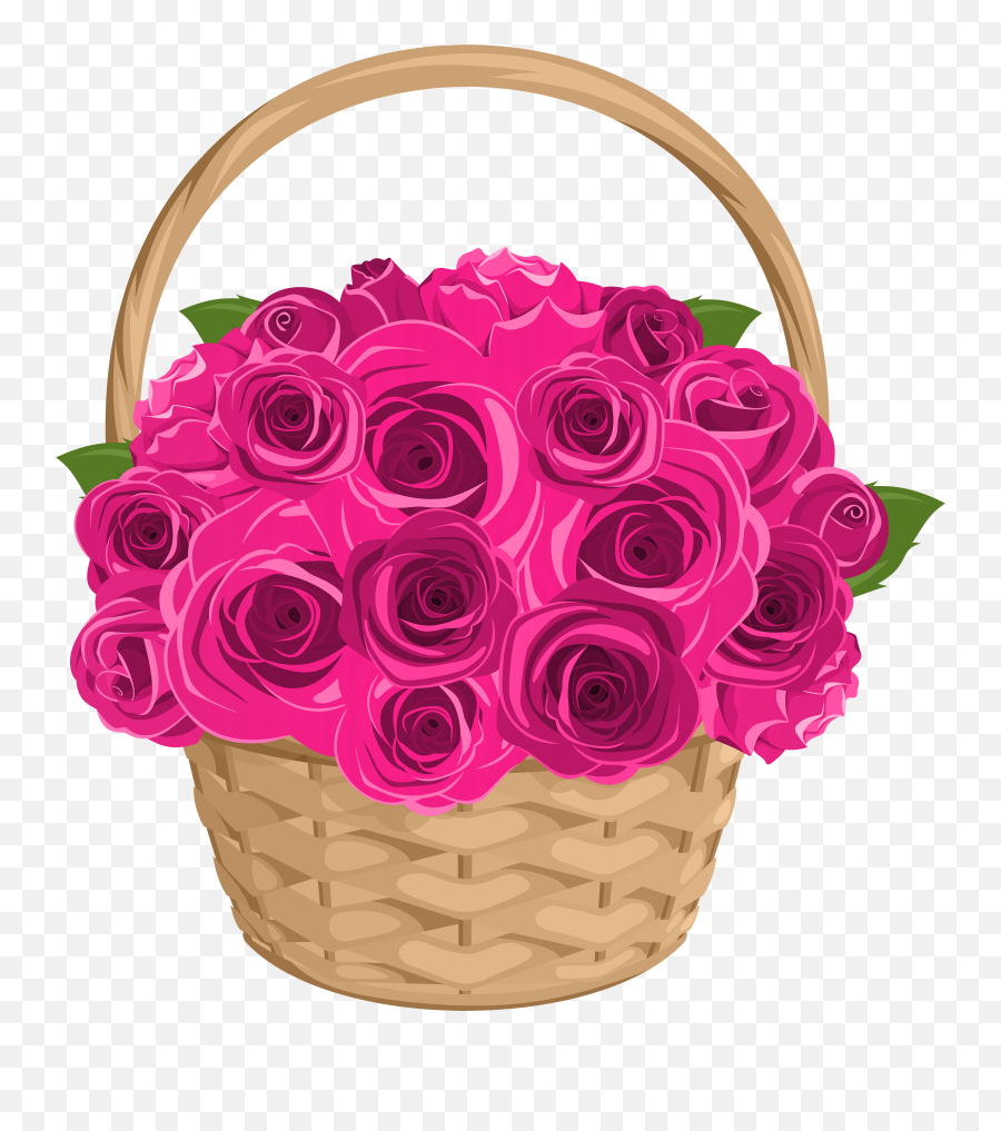 Best 47 Basket Transparent Background - Basket Of Roses Transparent Png,Pink Rose Transparent Background