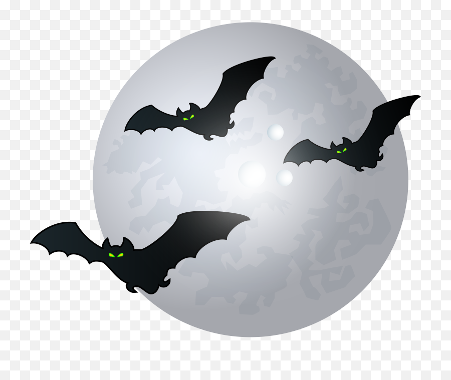 Halloween Moon With Bats Png Images - Moon With Bats Transparent Background,Bats Png