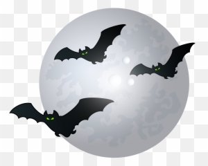 Halloween Moon With Bats Png Images - Transparent Background