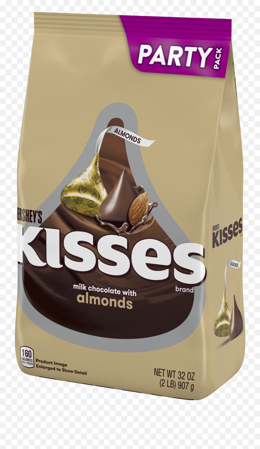 Hersheyu0027s Kisses Milk Chocolate With Almonds Candy Party Bag 32 Oz - Walmartcom Kisses Milk Chocolate With Almonds Candy Party Bag 32 Oz Png,Hershey Kiss Logo