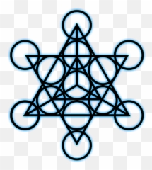 Sacred Geometry - Black Star Tetrahedron with Blue Halo over Canvas Greeting Card png