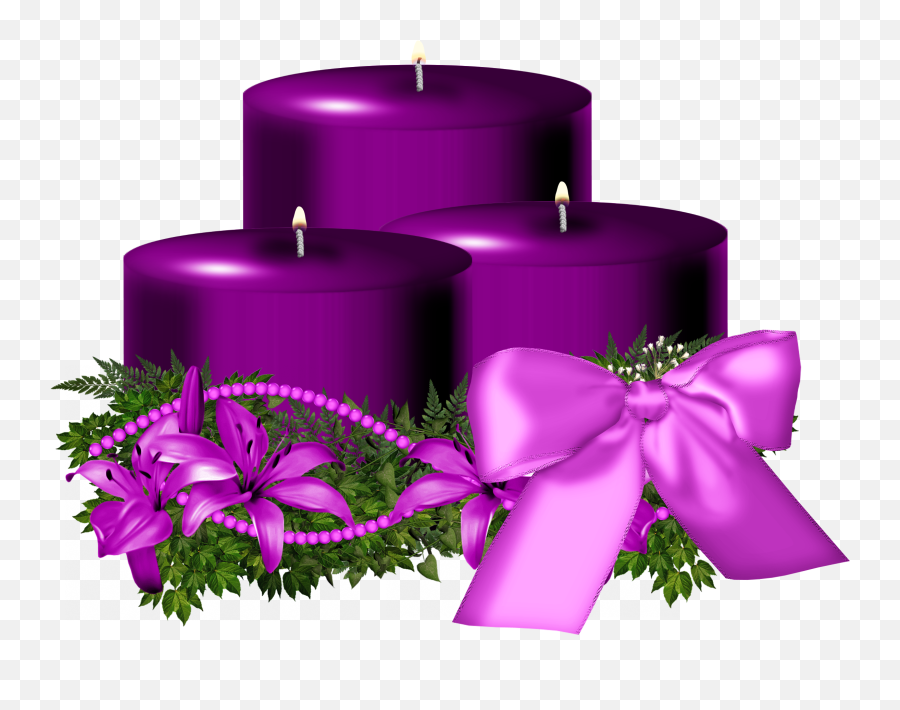 Purple Christmas Candle Png Image For Free - Blue Christmas Candle Clipart,Christmas Candle Png