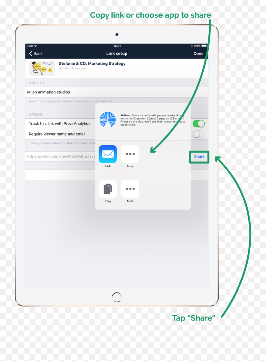 Sharing A Presentation - Compartir Una Presentación De Prezi Png,Create An Icon On Ipad