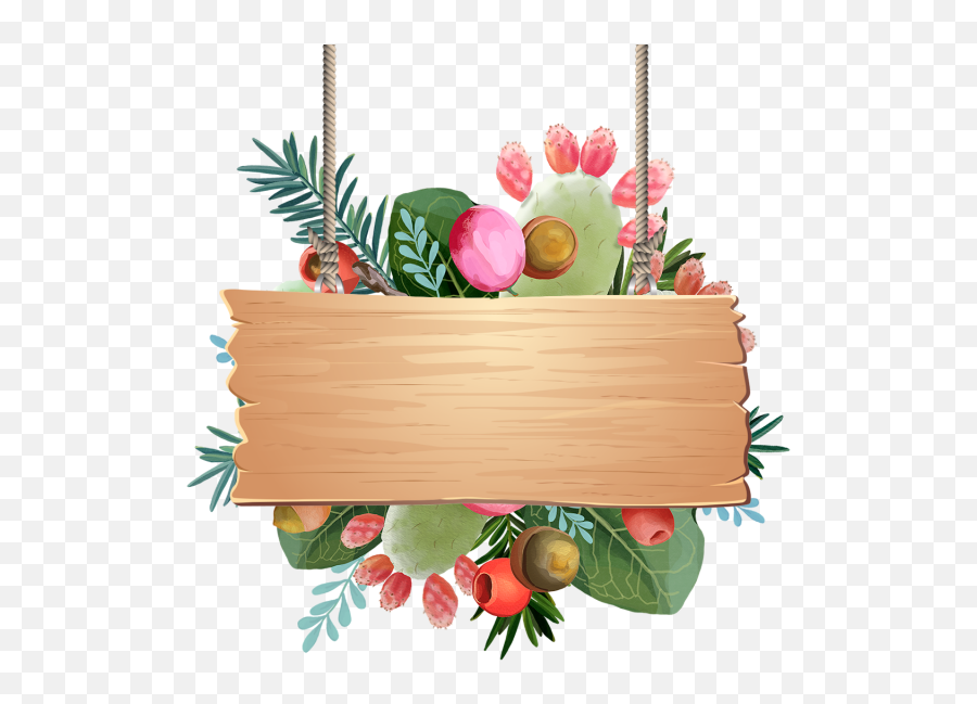 Tropical Fruits Decoration With Leaves - Frutas Tropicales Png,Hanging Wooden Sign Png