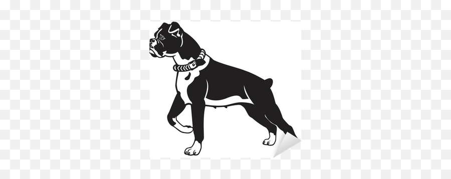 Sticker Boxer Dog Black White - Pixershk Png,Boxer Dog Icon