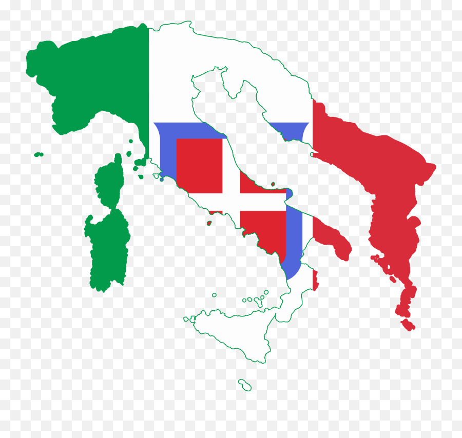 Flag Map Of Greater Italy - Flag Of Italy Roman Empire Png,Italy Png