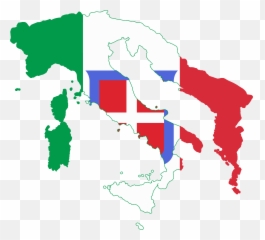 Flag Map Of Greater Italy - Roman Empire png