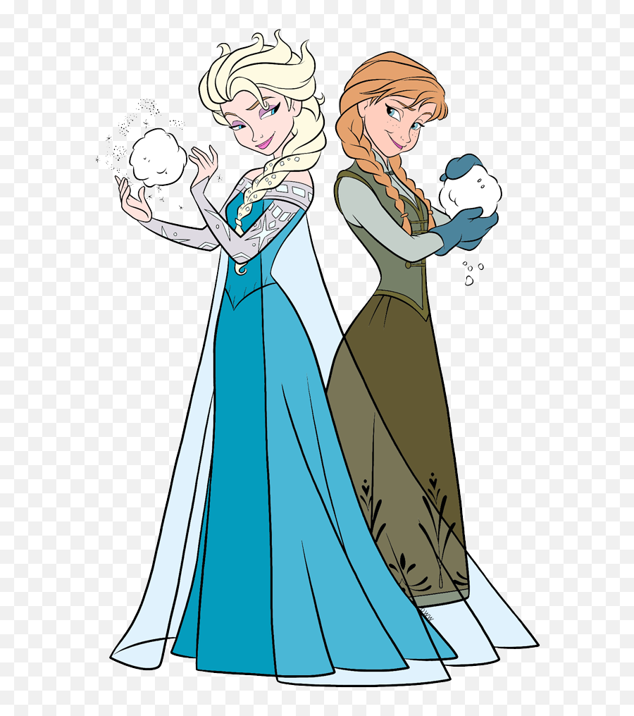 Anna And Elsa Clip Art From Frozen Disney Galore - Anna Elsa Frozen Clipart Png,Elsa Transparent