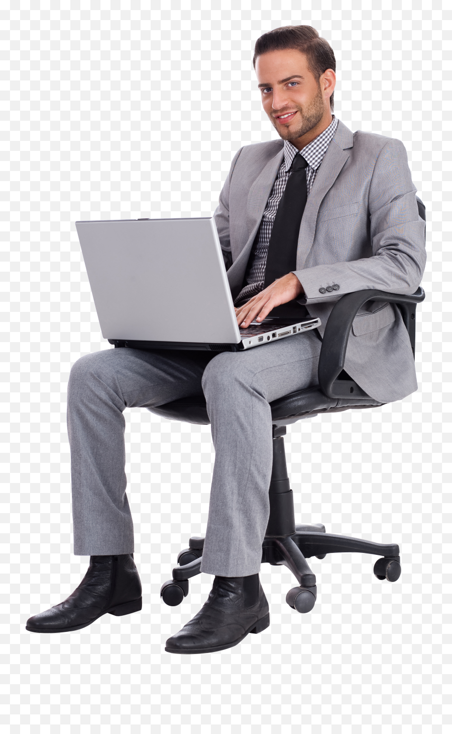 Download Business Laptop Executive Relations Person Desk - Business Man Sitting With Laptop Png,Desk Transparent Background